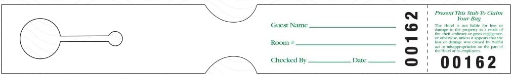 Long white with green lettering Bag ID Tag (Box of 1000)