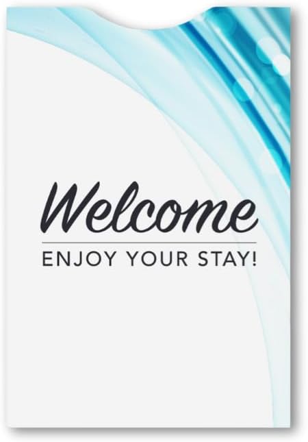 Blue Key Sleeves for Hotel and Motel Key Holders Welcome Design (Set of 1000)