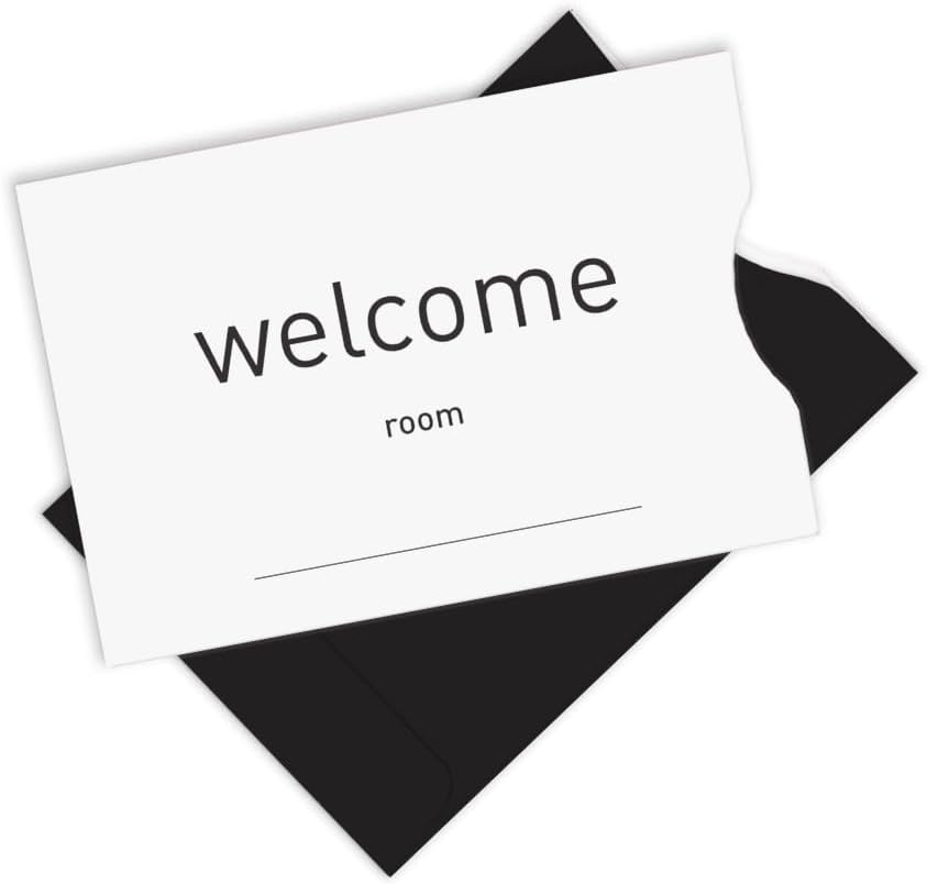 Black and White Custom Hotel Key Card Sleeves for Guests and Businesses (1000 Pack) Professional Protective Covers