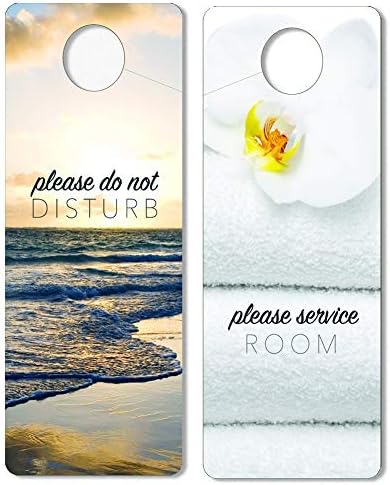 Hotel Door Handle Sign for Privacy, Do Not Disturb, Motel or Venue Access Messages, Disposable or Reusable Hangers, Guest and Service Side Options (Set of 250)