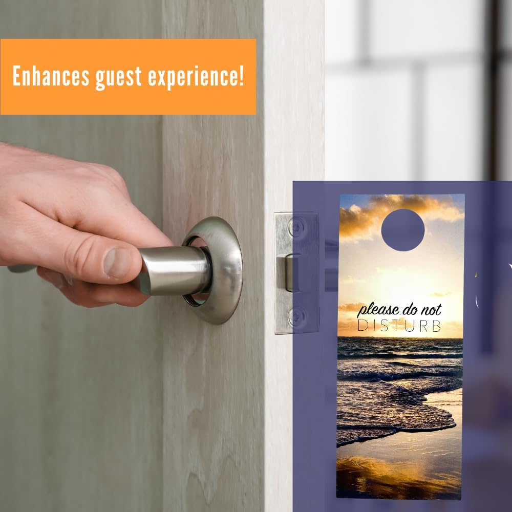 Hotel Door Handle Sign for Privacy, Do Not Disturb, Motel or Venue Access Messages, Disposable or Reusable Hangers, Guest and Service Side Options (Set of 250)