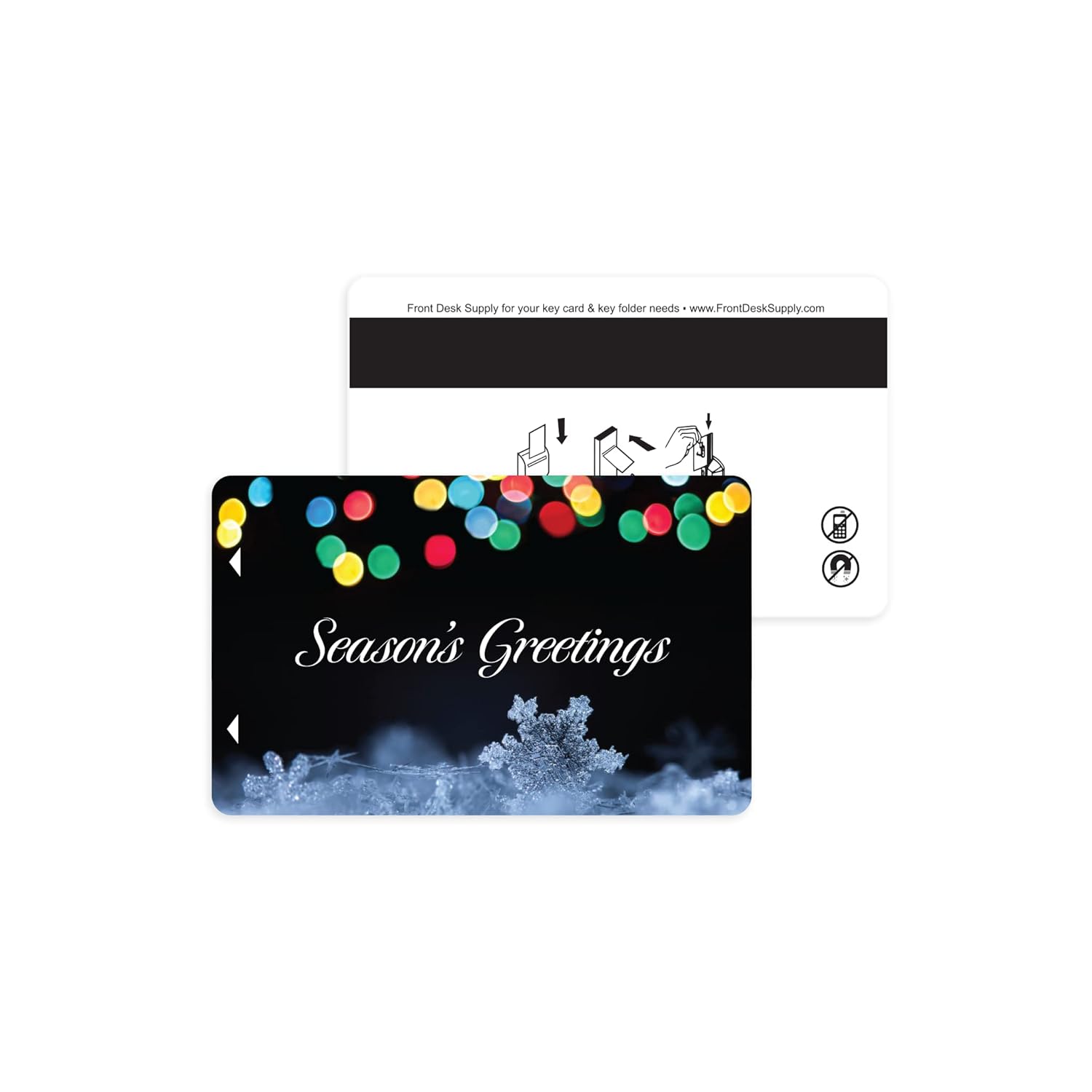 Magnetic Stripe Key Cards for Hotels and Motels with a Festive Holiday Design (Set of 500)