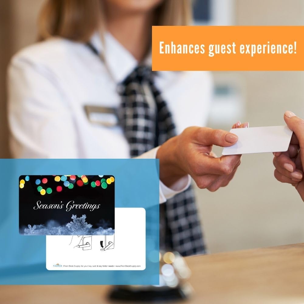 MF1K RFID Key Cards for Hotels and Motels with a Festive Holiday Design (Set of 500)