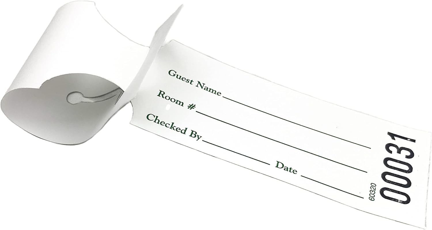 Long white with green lettering Bag ID Tag (Box of 1000)