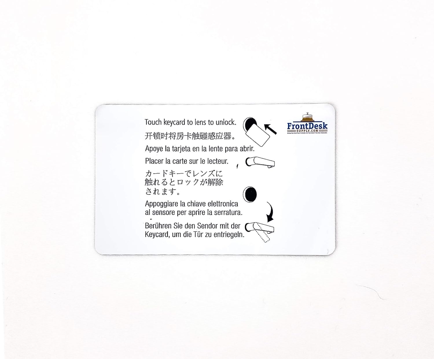 Blue RFID Hotel Key Cards (MF1k) 13.56MHz Multilingual Welcome Design (Set of 500)