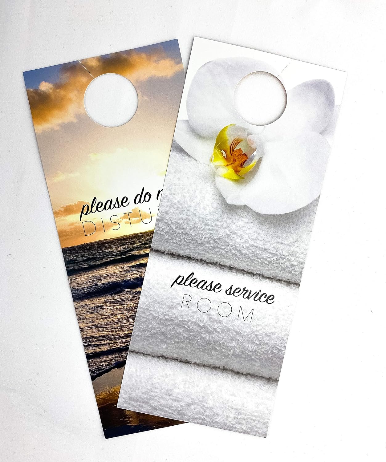 Hotel Door Handle Sign for Privacy, Do Not Disturb, Motel or Venue Access Messages, Disposable or Reusable Hangers, Guest and Service Side Options (Set of 250)