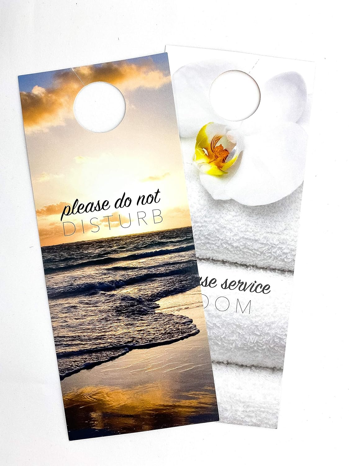 Hotel Door Handle Sign for Privacy, Do Not Disturb, Motel or Venue Access Messages, Disposable or Reusable Hangers, Guest and Service Side Options (Set of 250)