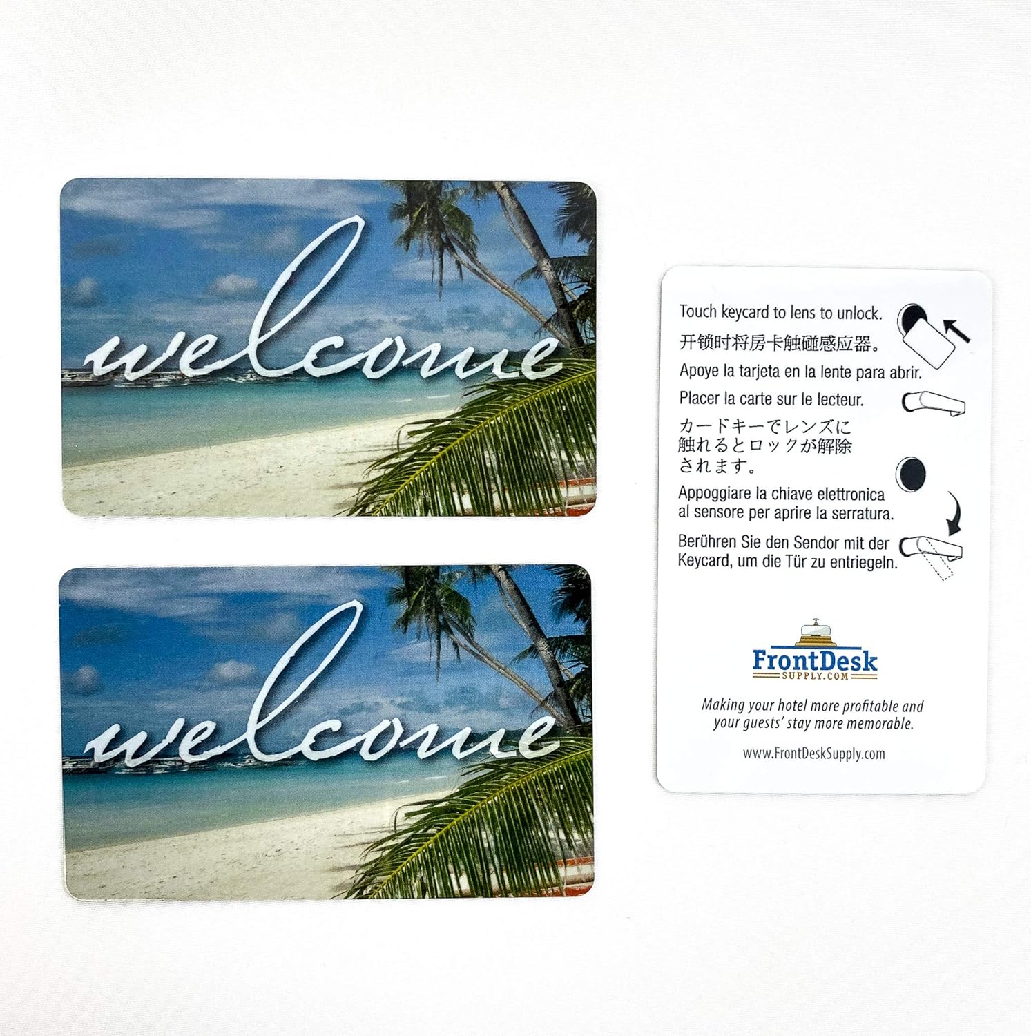 RFID Key Cards (MF1k) for Hotel and Motel Beach Welcome Design (Set of 500)