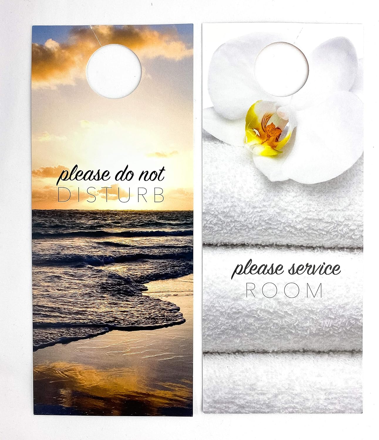 Hotel Door Handle Sign for Privacy, Do Not Disturb, Motel or Venue Access Messages, Disposable or Reusable Hangers, Guest and Service Side Options (Set of 250)