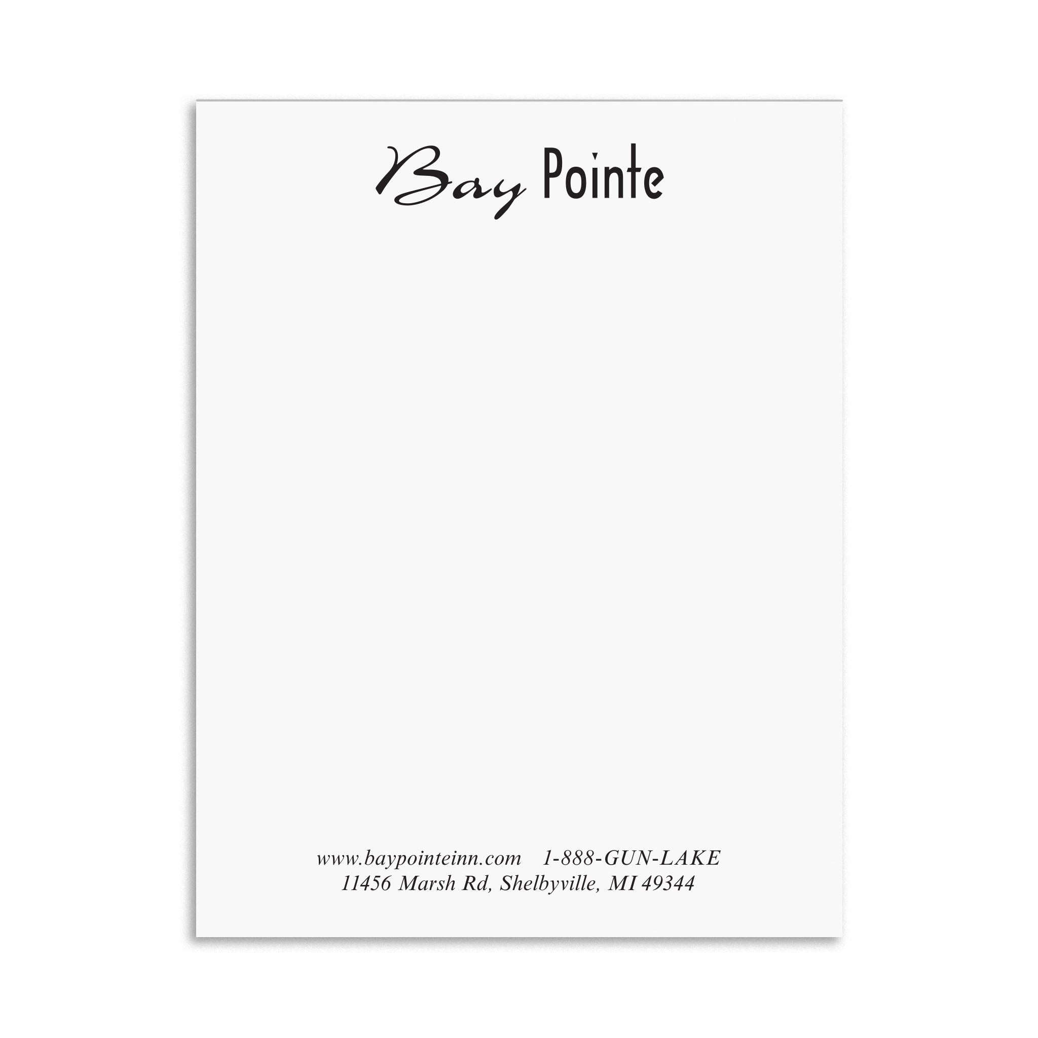 Bay Pointe Inn Custom Notepads
