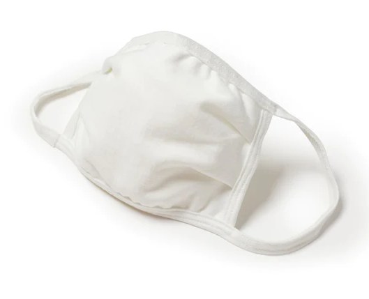 Hanes Reusable 3-Ply 100% Cotton White Face Masks (Pack of 10)