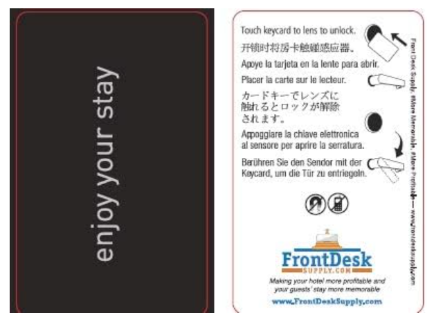 RFID MF1K Key Cards - Enjoy Your Stay Black Design for Lucky 7 Casino and Hotel - Howonquet Lodge (500 cards per box / $205 per box)