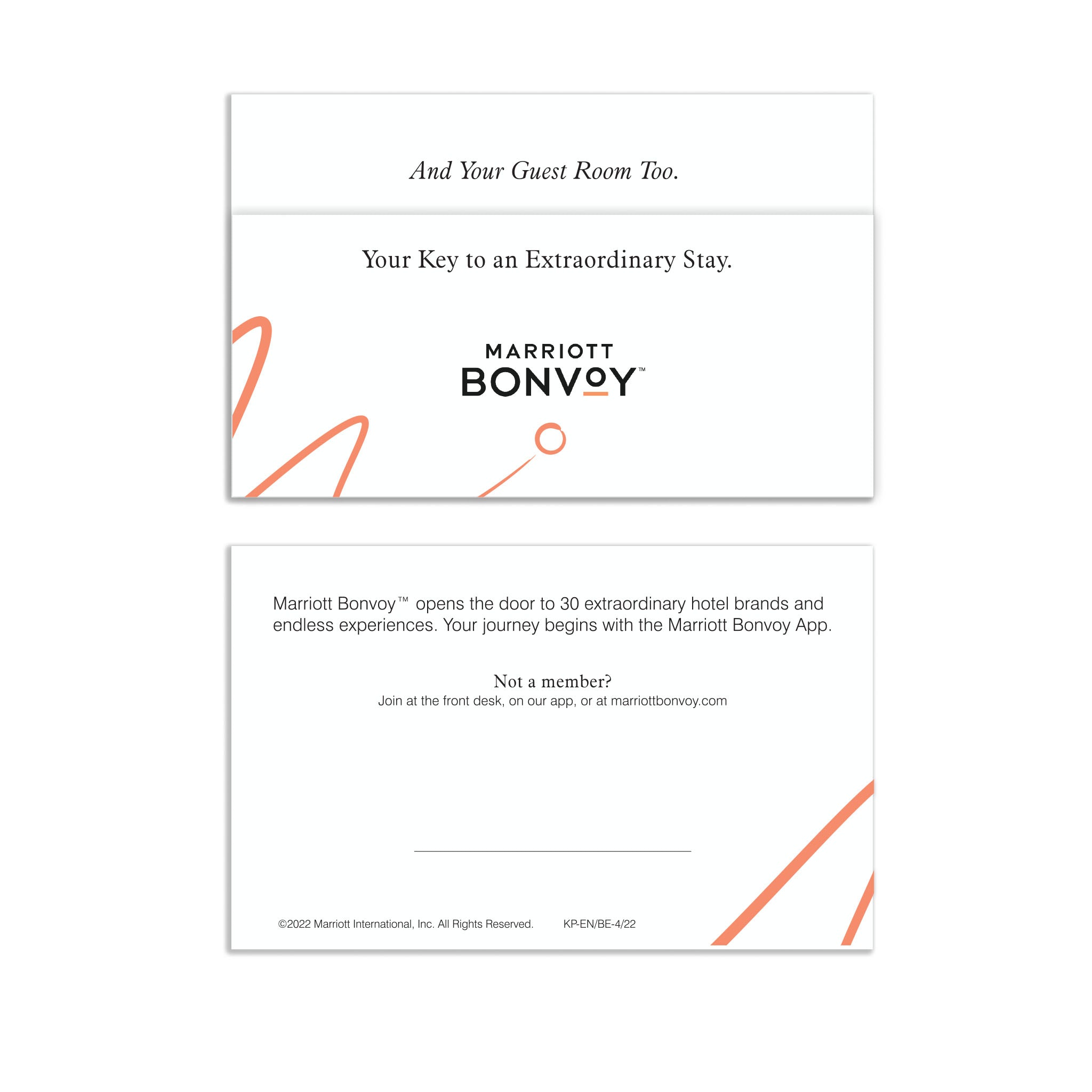 Marriott Bonvoy White Elite Key Sleeves (1000 sleeves per box / $150 per box)