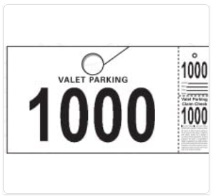 Valet Parking Claim Check (1000 a box $122 per box)