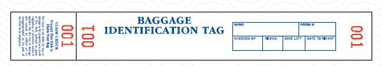 Hotel and Motel Cohesive Bag Tag - Box of 1,000 - Front Desk Supply