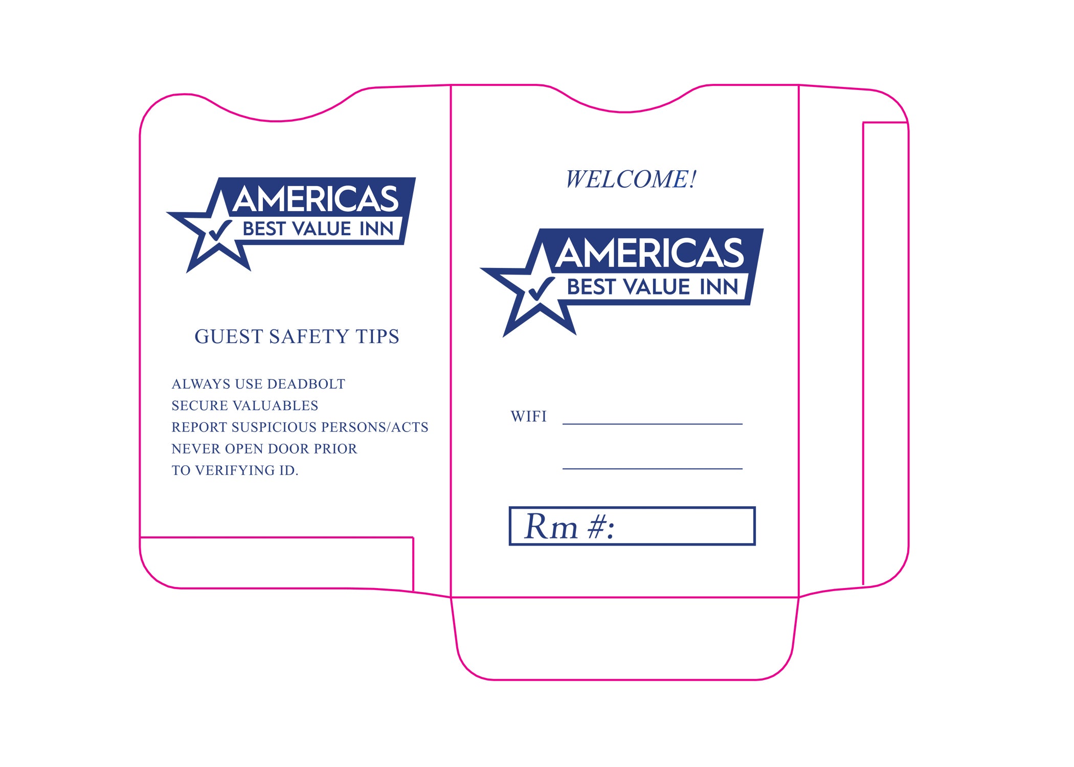 America's Best Value Inn® Key Sleeves - Box of 1,000 - Front Desk Supply