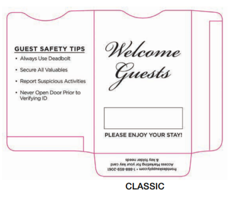 Generic Key Sleeves - Set of 1,000 - Front Desk Supply