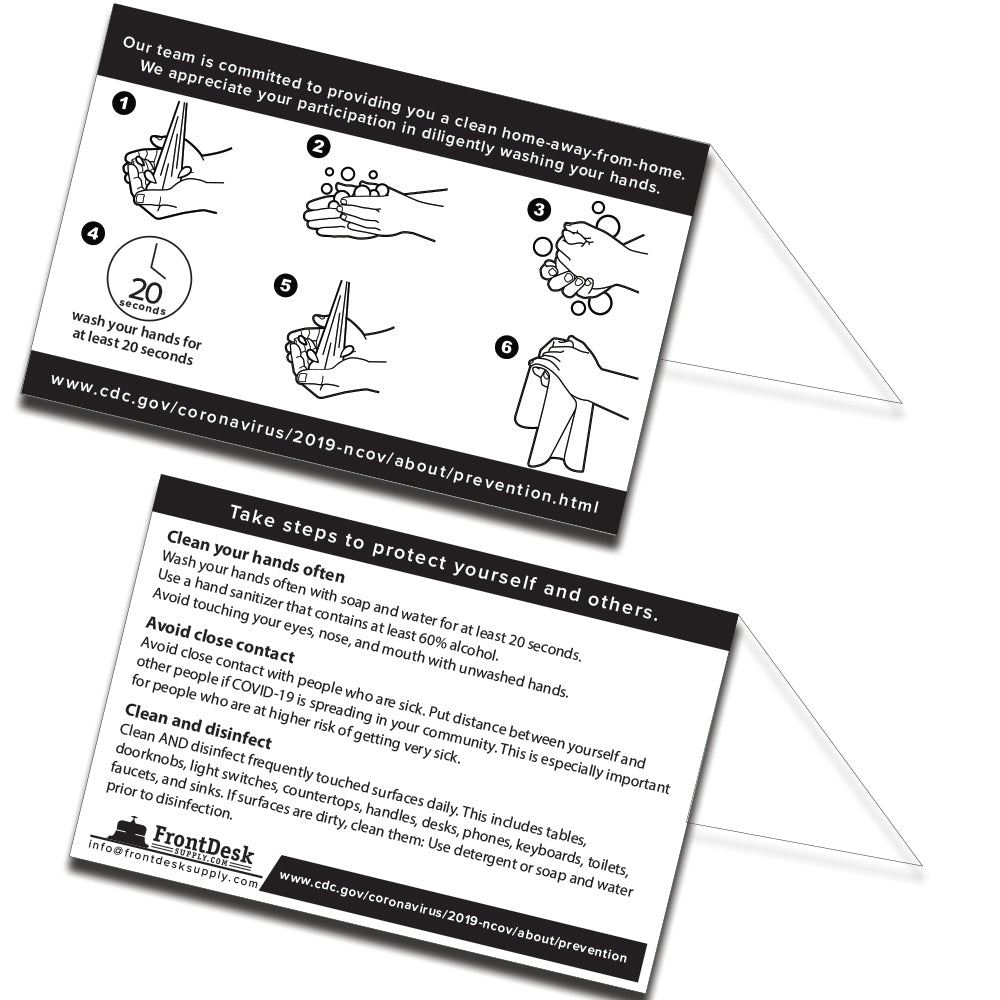 Handwashing Signs - Set of 100 - Front Desk Supply
