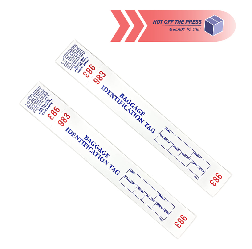 Hotel and Motel Cohesive Bag Tag - Box of 1,000 - Front Desk Supply