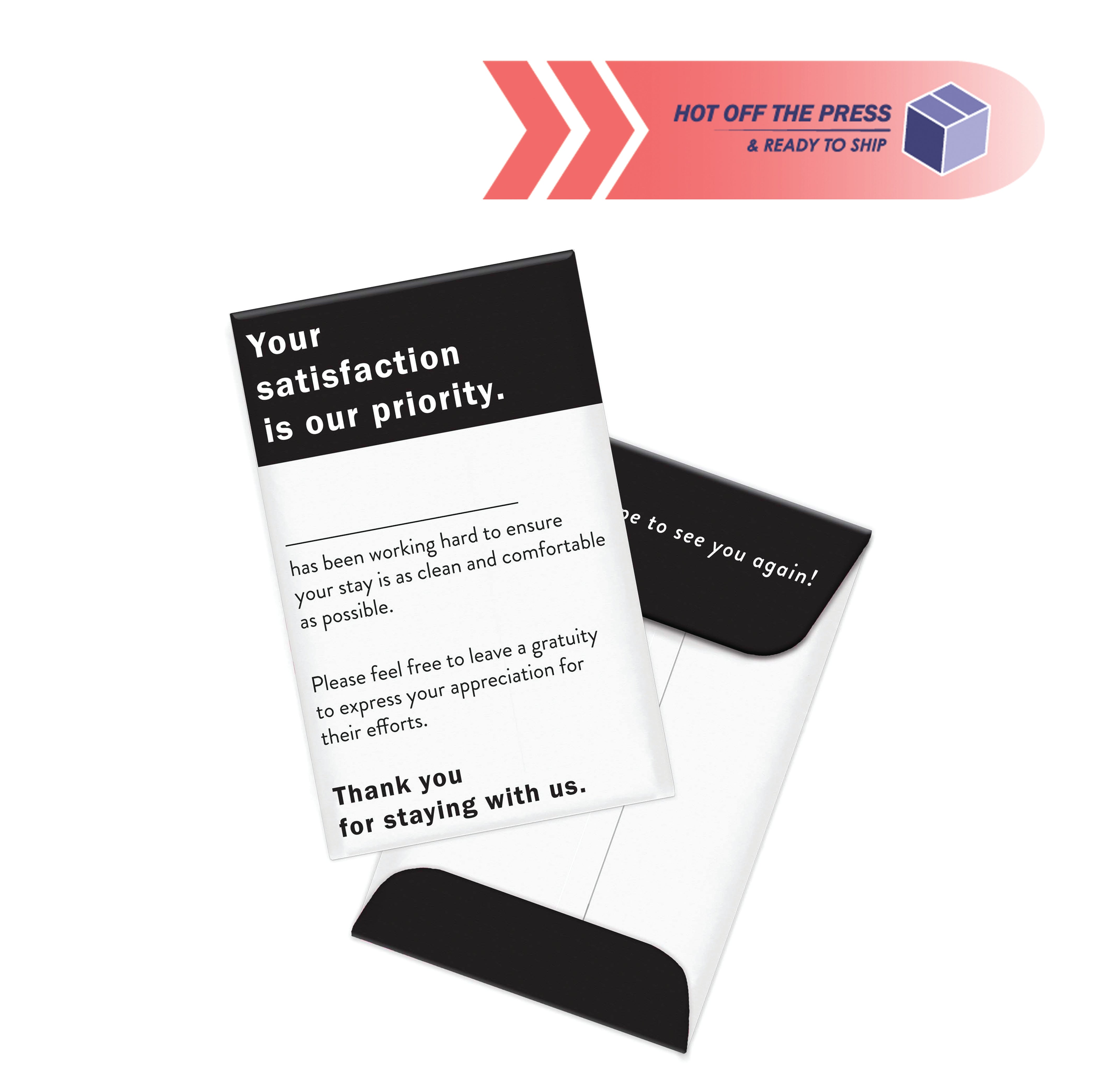 Housekeeping Tip Envelope - Set of 500 - Front Desk Supply