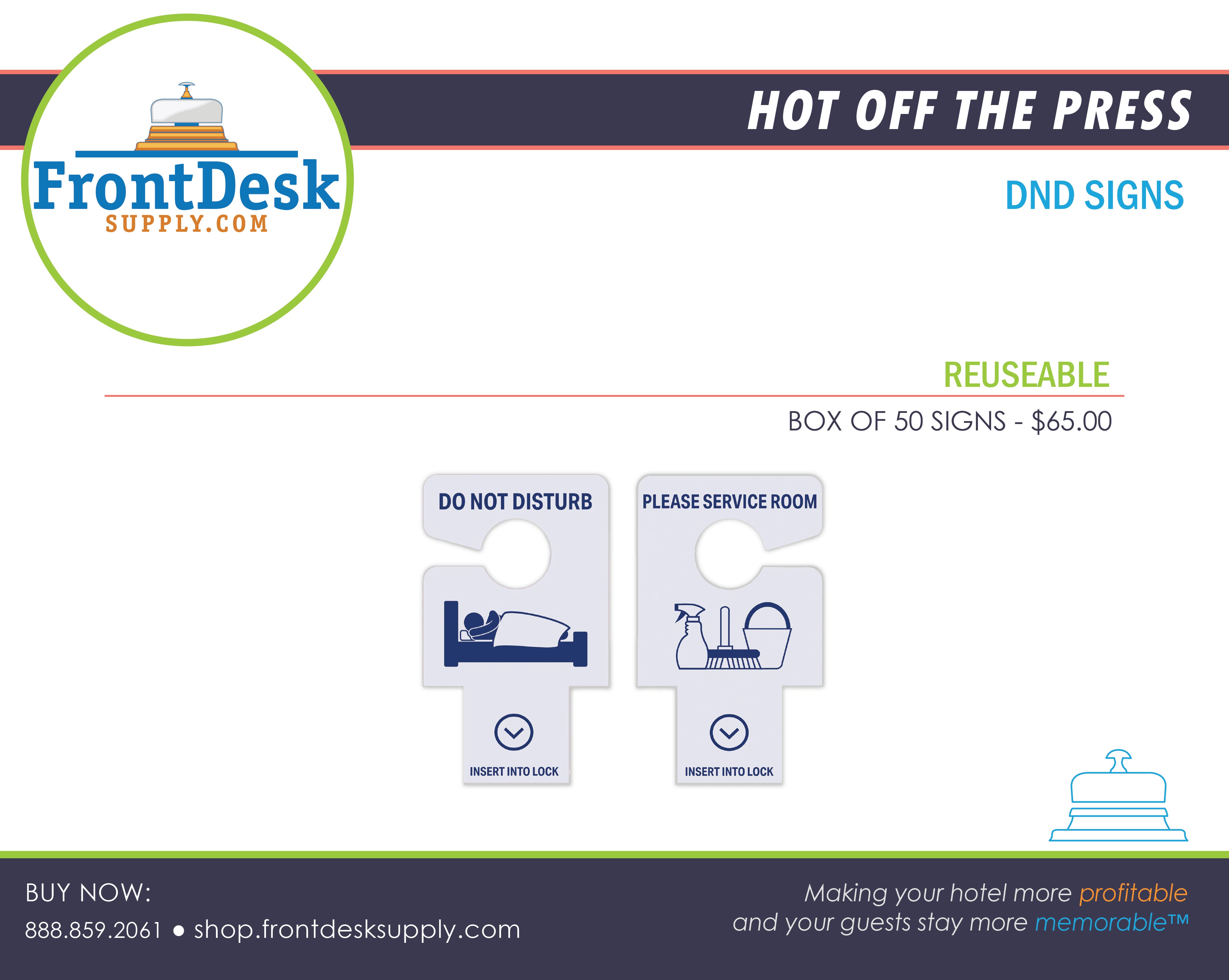 Lock Insert Style Do Not Disturb Signs - Set of 50 - Front Desk Supply