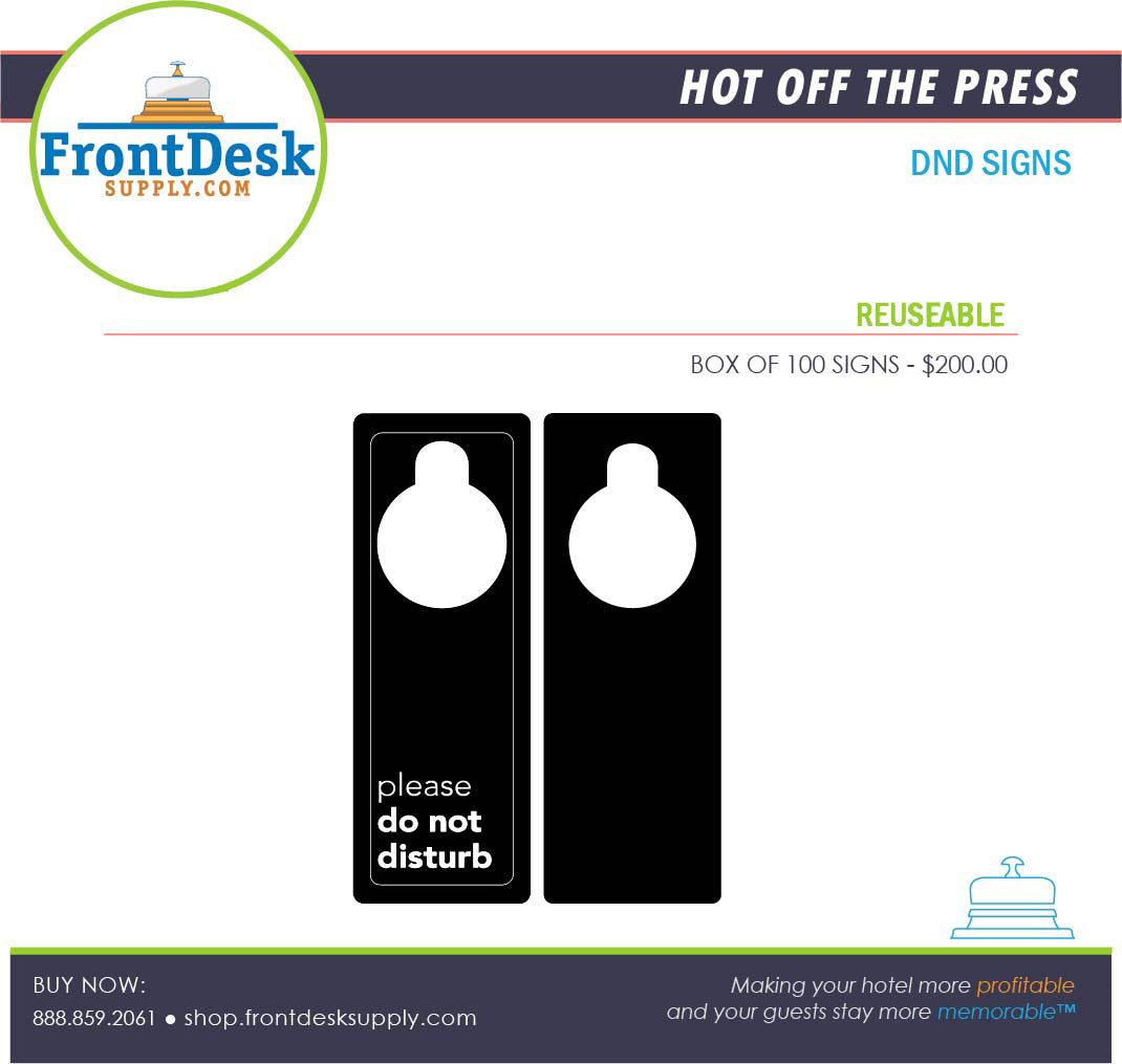 Do Not Disturb Double Sided Signs - Set of 100 - Front Desk Supply