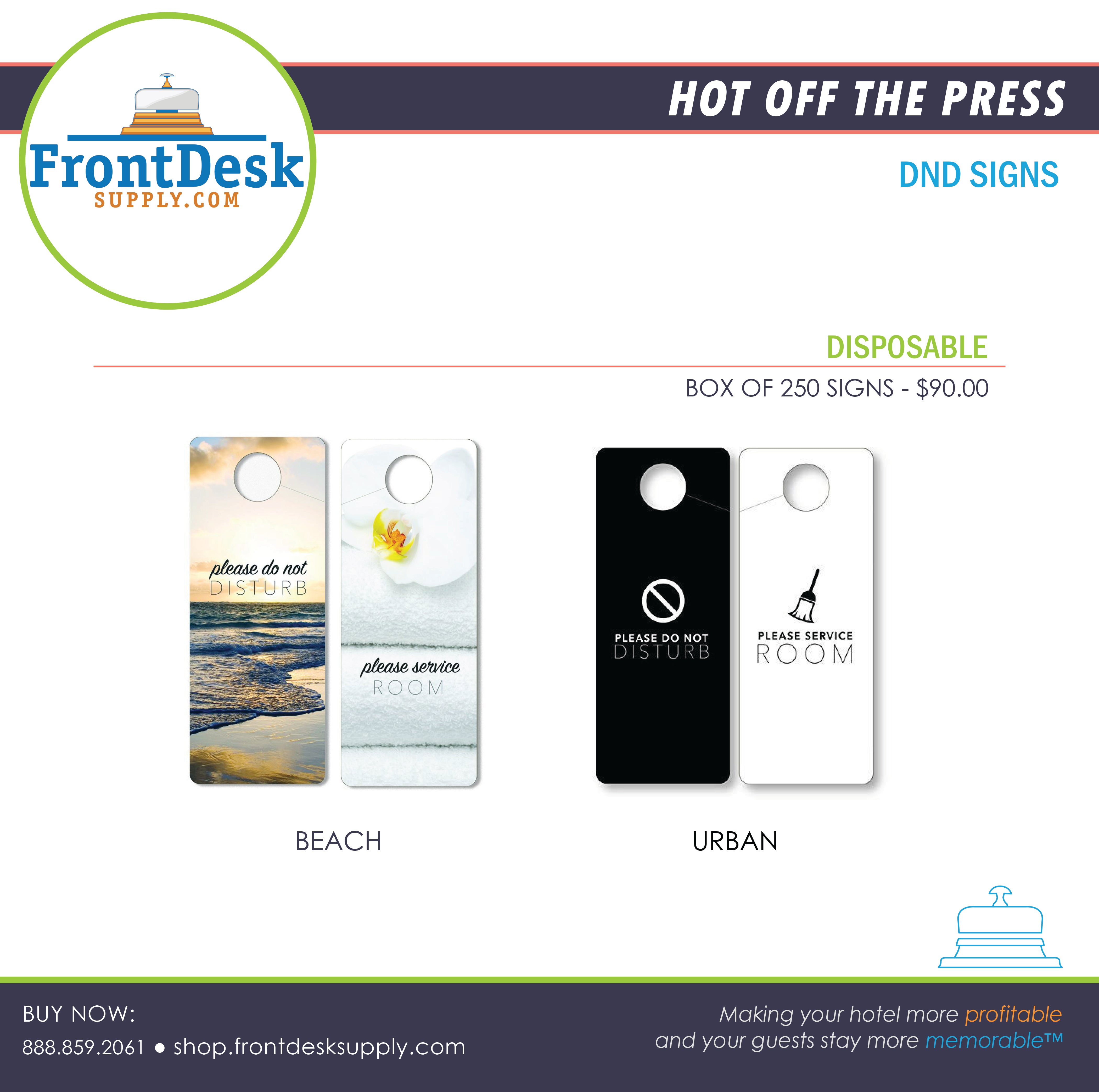 Generic Do Not Disturb Signs - Set of 250 - Front Desk Supply