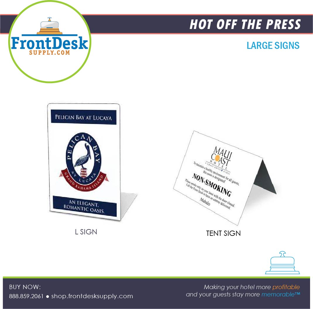 Large Custom Signs - Set of 250 - Front Desk Supply