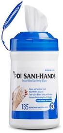 Sani-Hands Standing Sanitizer Wipe Dispenser with Trash Receptacle + 2 Tubs of Wipe Refills - Front Desk Supply
