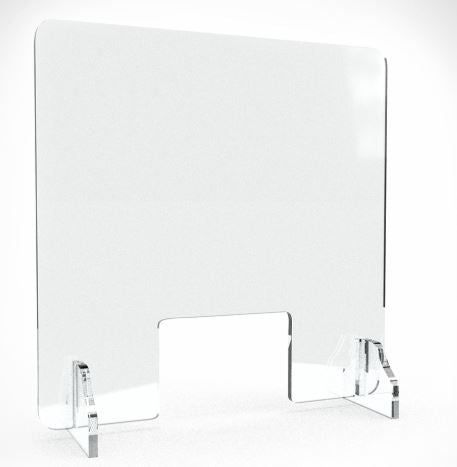Sneeze Guards with Cutout - Protective Counter Barrier - Front Desk Supply