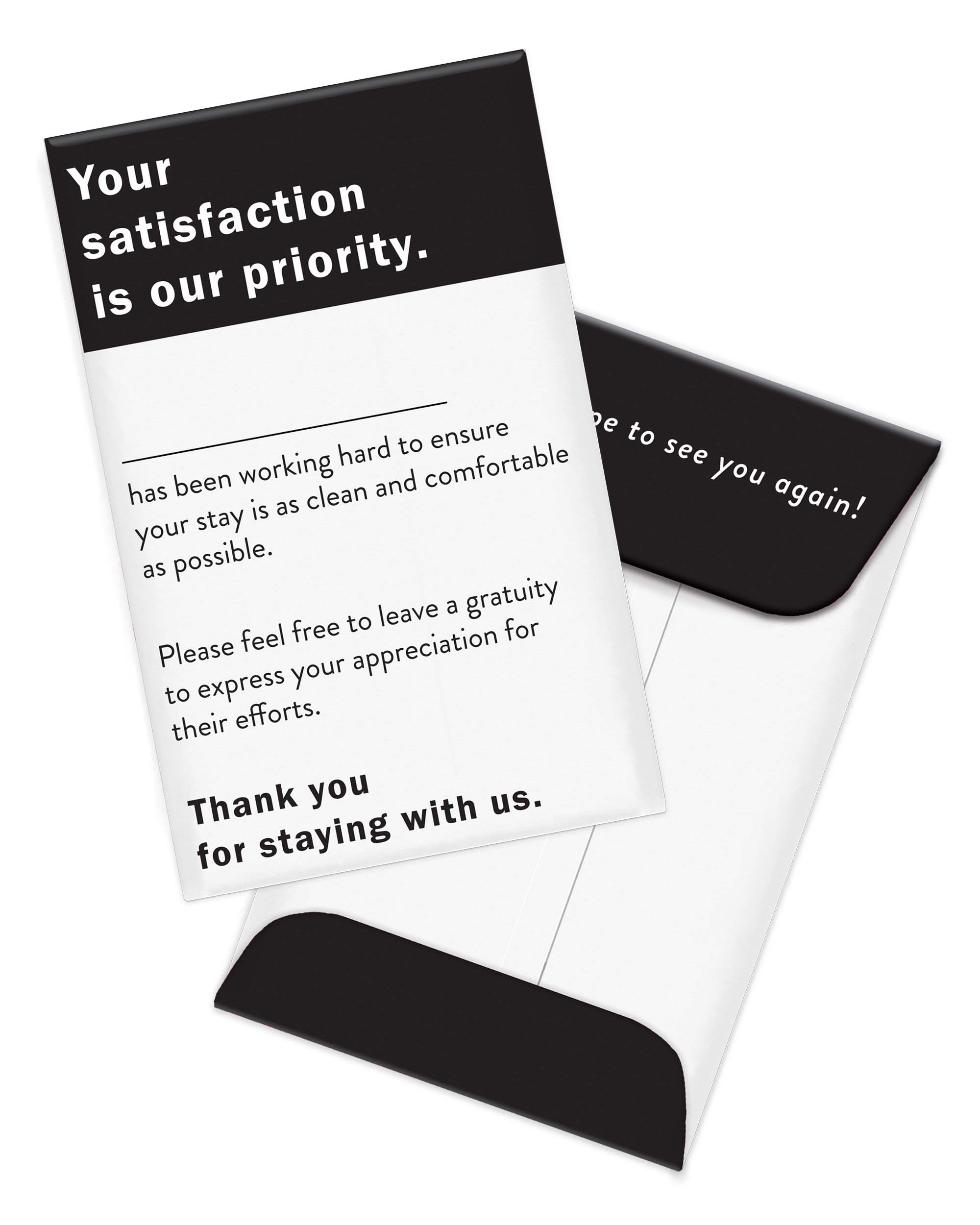 Housekeeping Tip Envelope - Set of 500 - Front Desk Supply