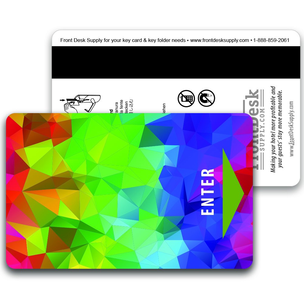 Magnetic Stripe Key Cards for Hotel and Motel Multicolor Design (Set of 500)