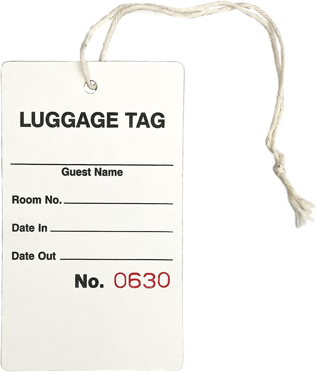 White Stock Knotted String Bag Tag (Set of 1000)