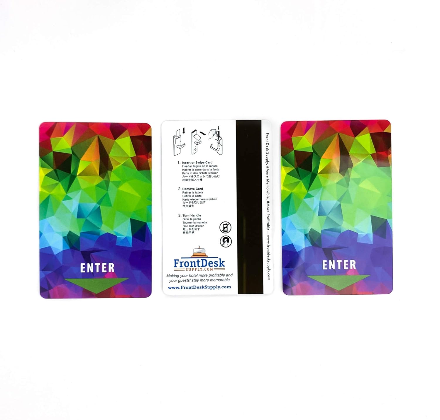 Magnetic Stripe Key Cards for Hotel and Motel Multicolor Design (Set of 500)