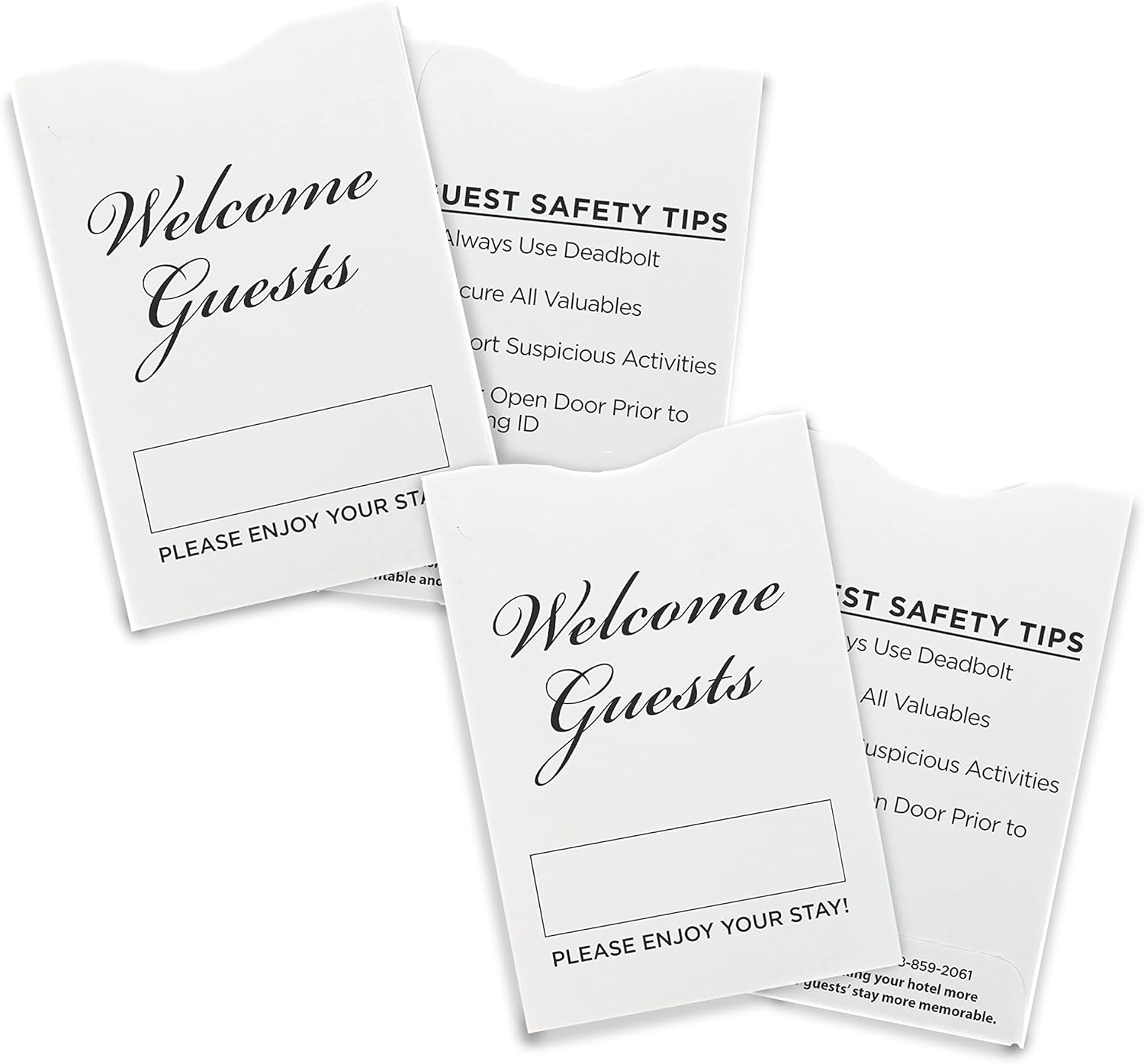 White Thumb Cut Key Sleeves for Hotel and Motel Script (Set of 1000)