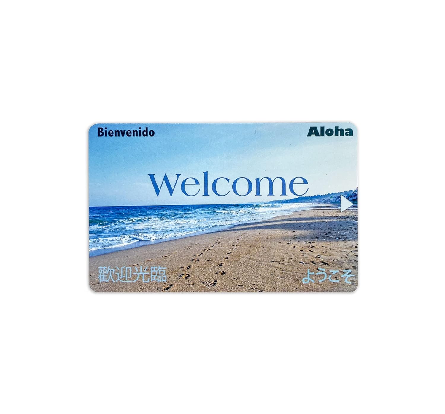 Magnetic Stripe Key Cards for Hotel and Motel - Beach Welcome Design - Multilingual (Set of 500)