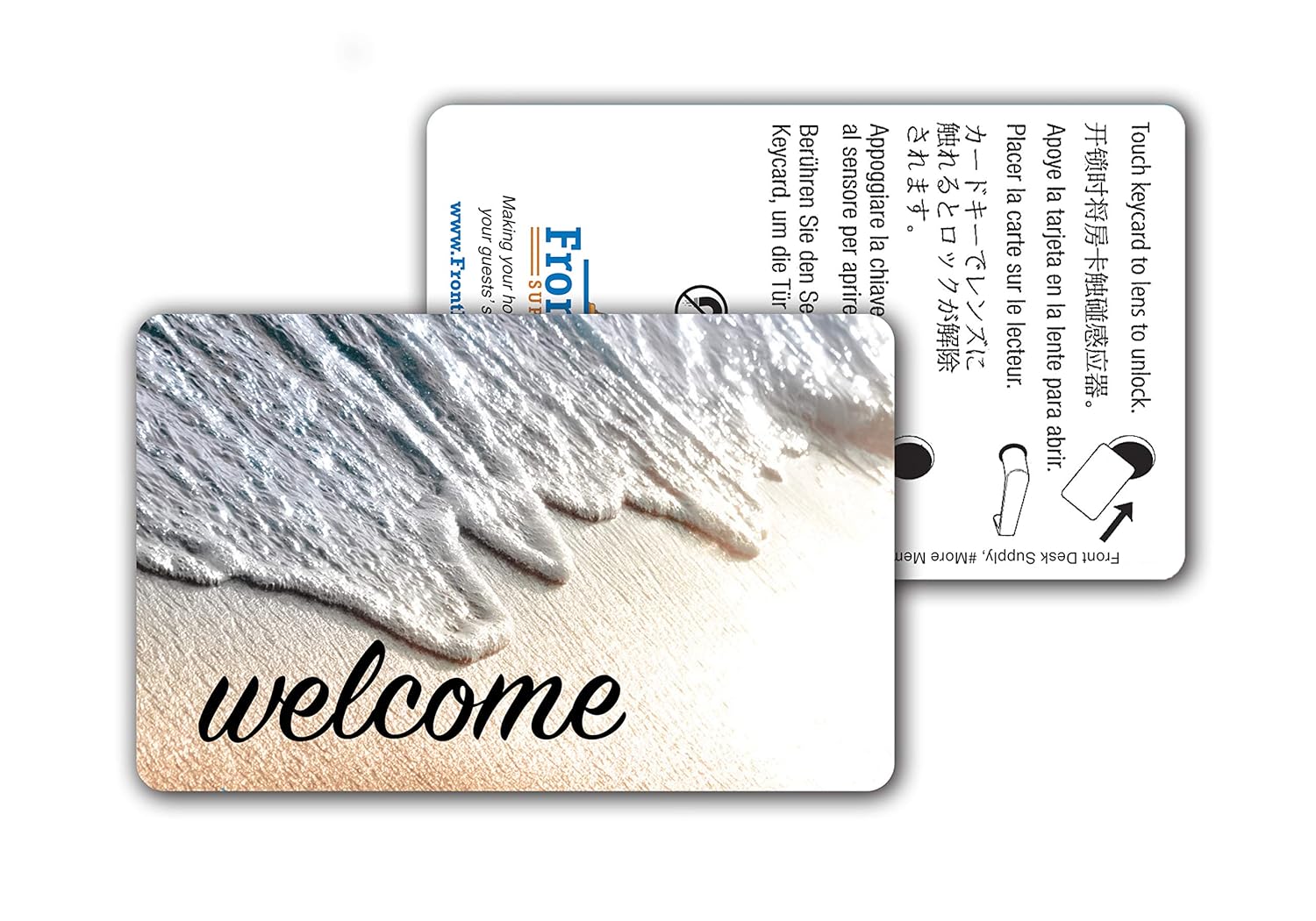 MF1K RFID Key Cards for Hotel and Motel Welcome Room Key Relaxing Beach Design (Set of 500)
