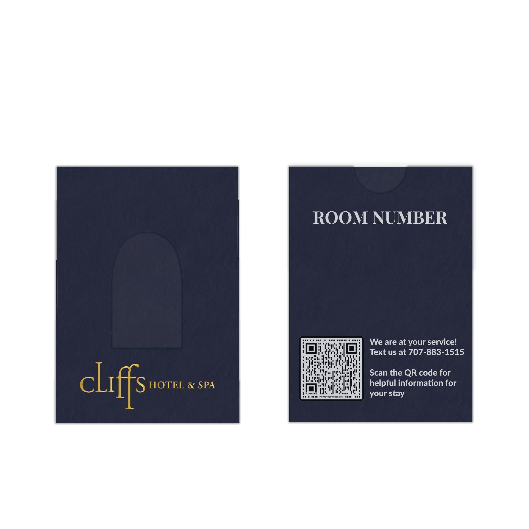 Cliffs Resort Blue Linen Key Folder (1000 sleeves per box / $300 per box)