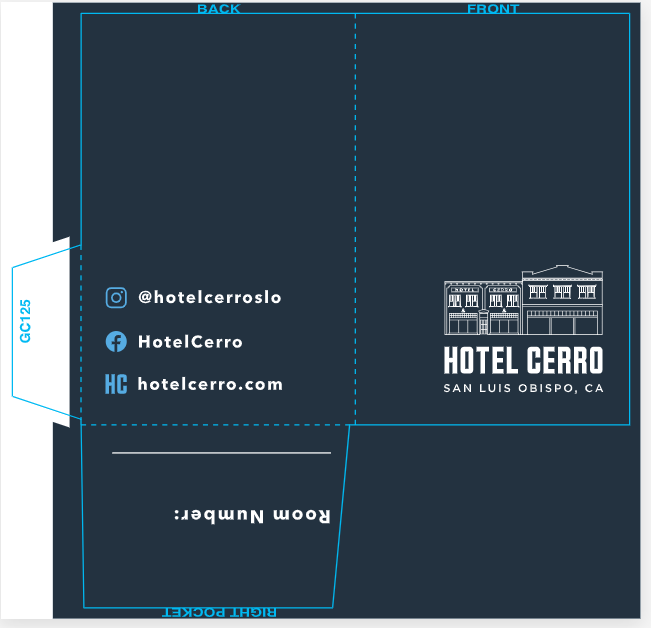 Hotel Cerro Custom Key Folders (1000 folders Per Box/$270 per box)