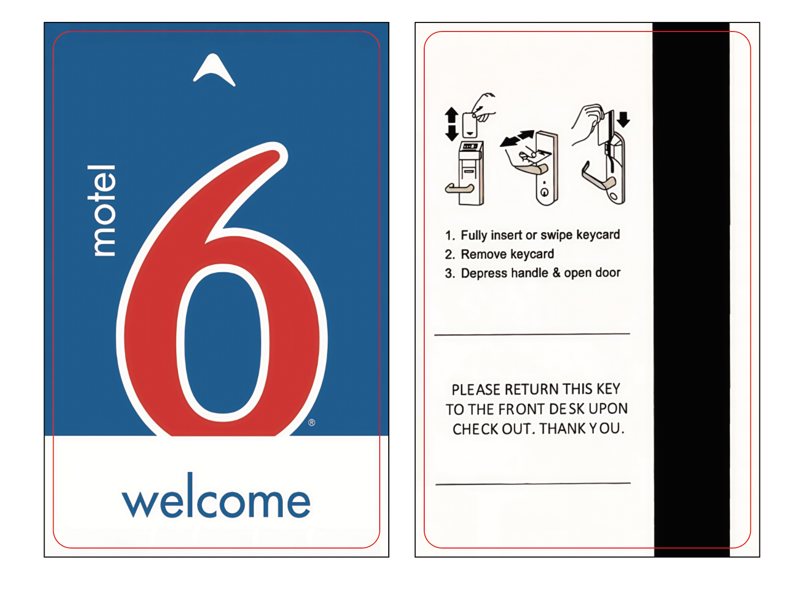 Motel 6 Magnetic Stripe Key Cards (1000 cards per box / $100 per box)