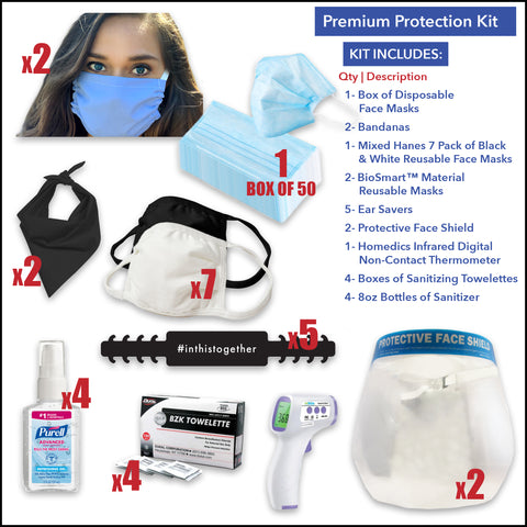 Premium Protection Kit with Face Shield - Front Desk Supply