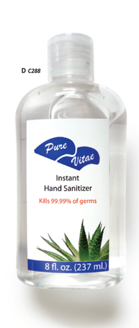 Pure Vital Hand Sanitizer with Aloe, 8 oz. - Case of 10 Bottles - Front Desk Supply