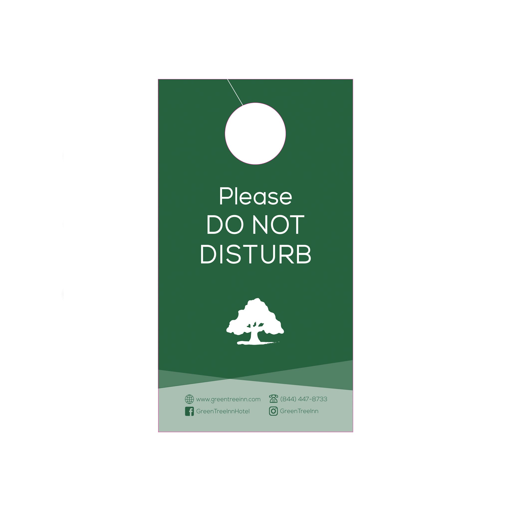 GreenTree Hospitality Custom DND Signs  (50 DND signs per box / $6.25 per order of 50) - Front Desk Supply