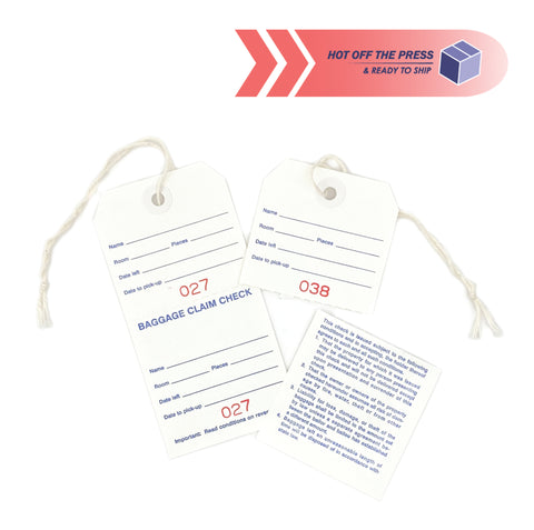Hotel and Motel Baggage Tag with String - Box of 1,000 - Front Desk Supply