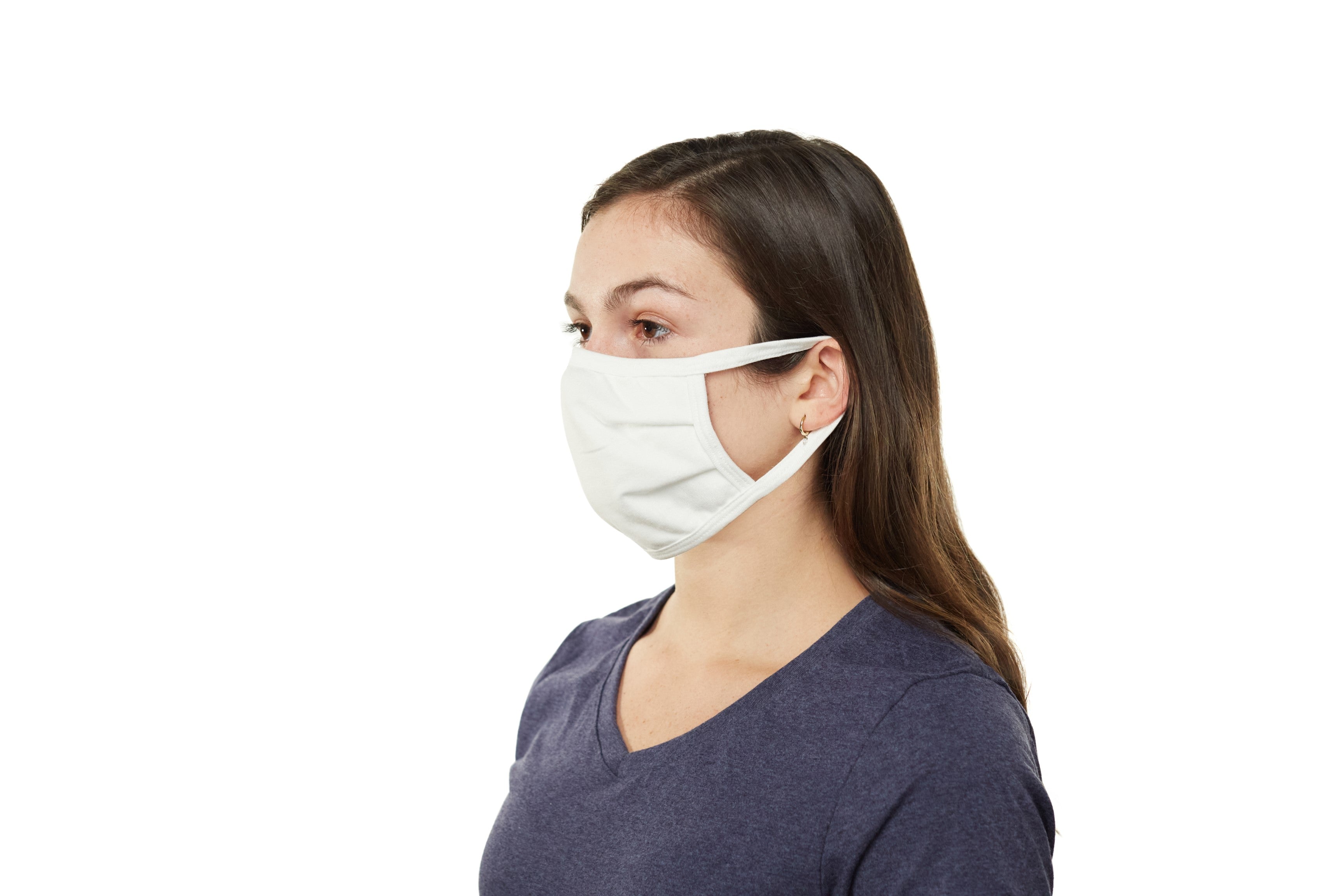 Hanes Reusable 3-Ply 100% Cotton Face Masks - Set of 25 - Front Desk Supply