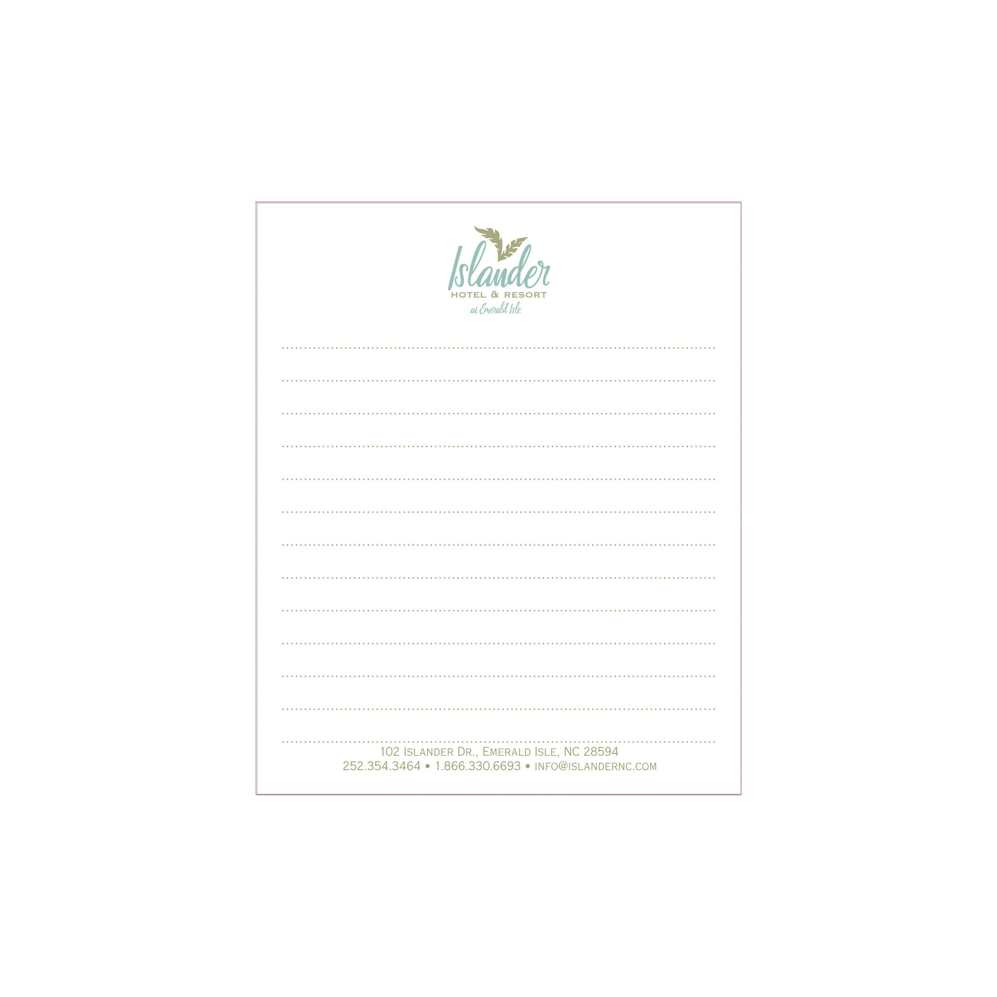 Islander Hotel Notepads - Front Desk Supply