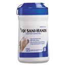 Sani-Hands Standing Sanitizer Wipe Dispenser with Trash Receptacle + 2 Tubs of Wipe Refills - Front Desk Supply