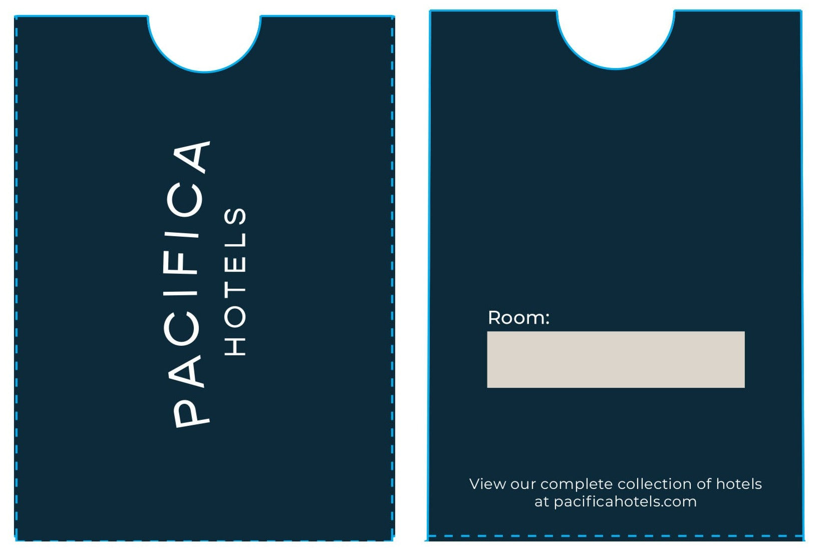 Pacifica Hotels Blue Logo Key Sleeves - Front Desk Supply