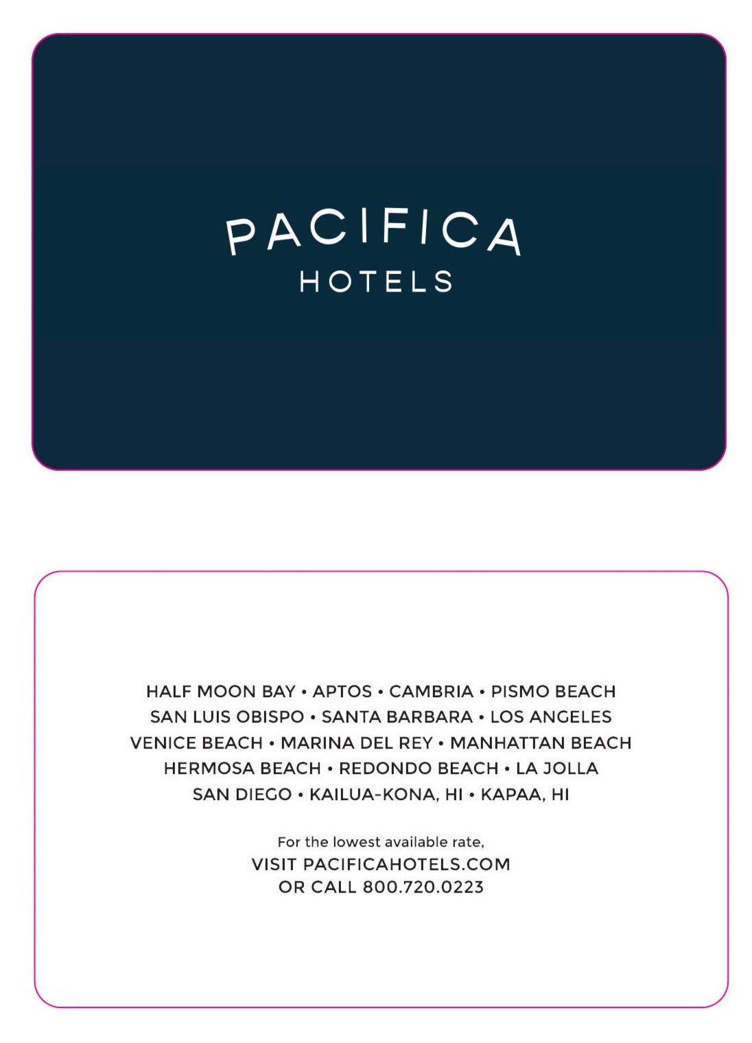 Pacifica Hotels VG3 RFID Key Cards (500 cards per box / $480 per box)
