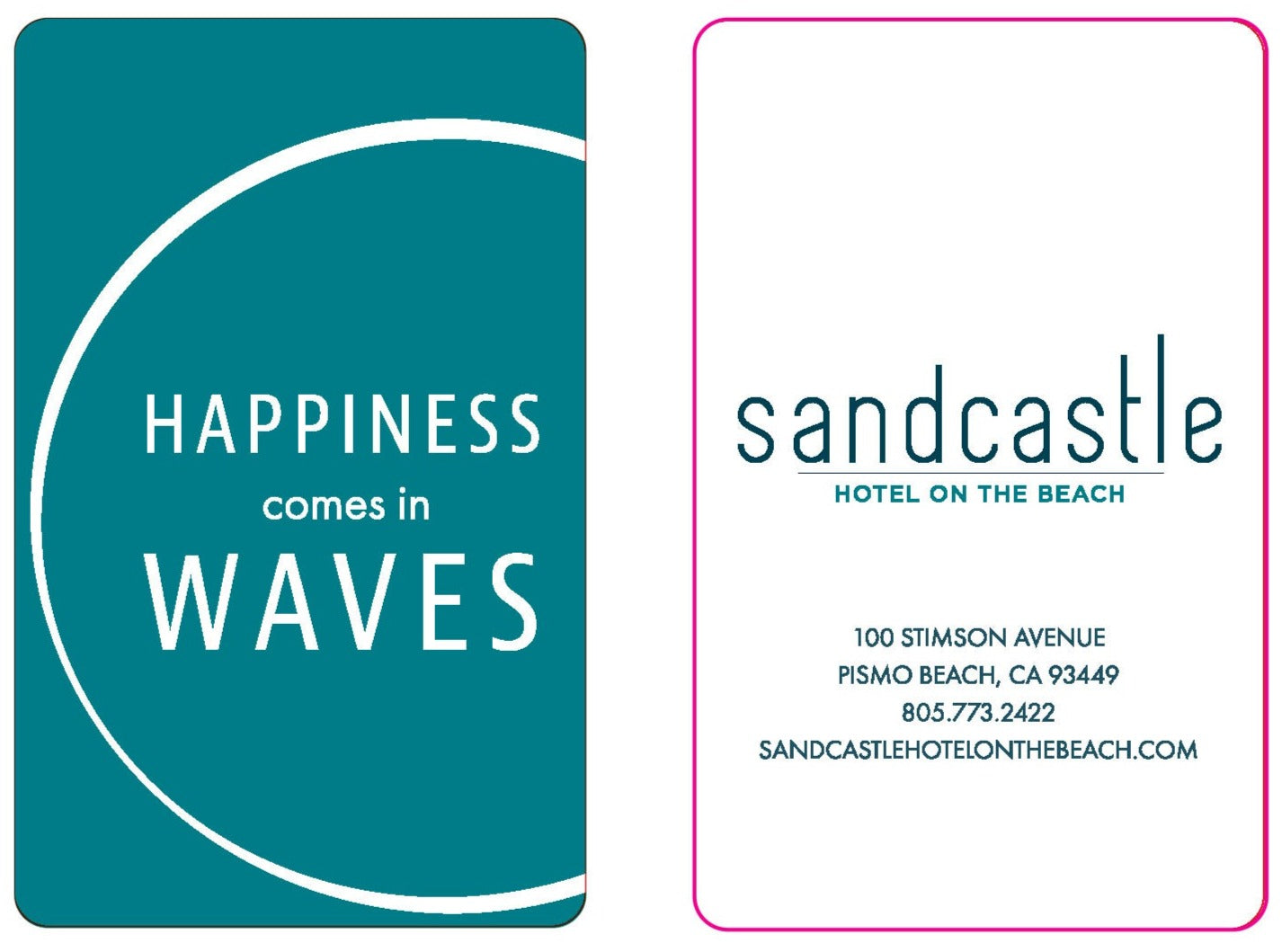 Sandcastle Happiness RFID Key Cards Teal (500 cards per box / $160 per box)